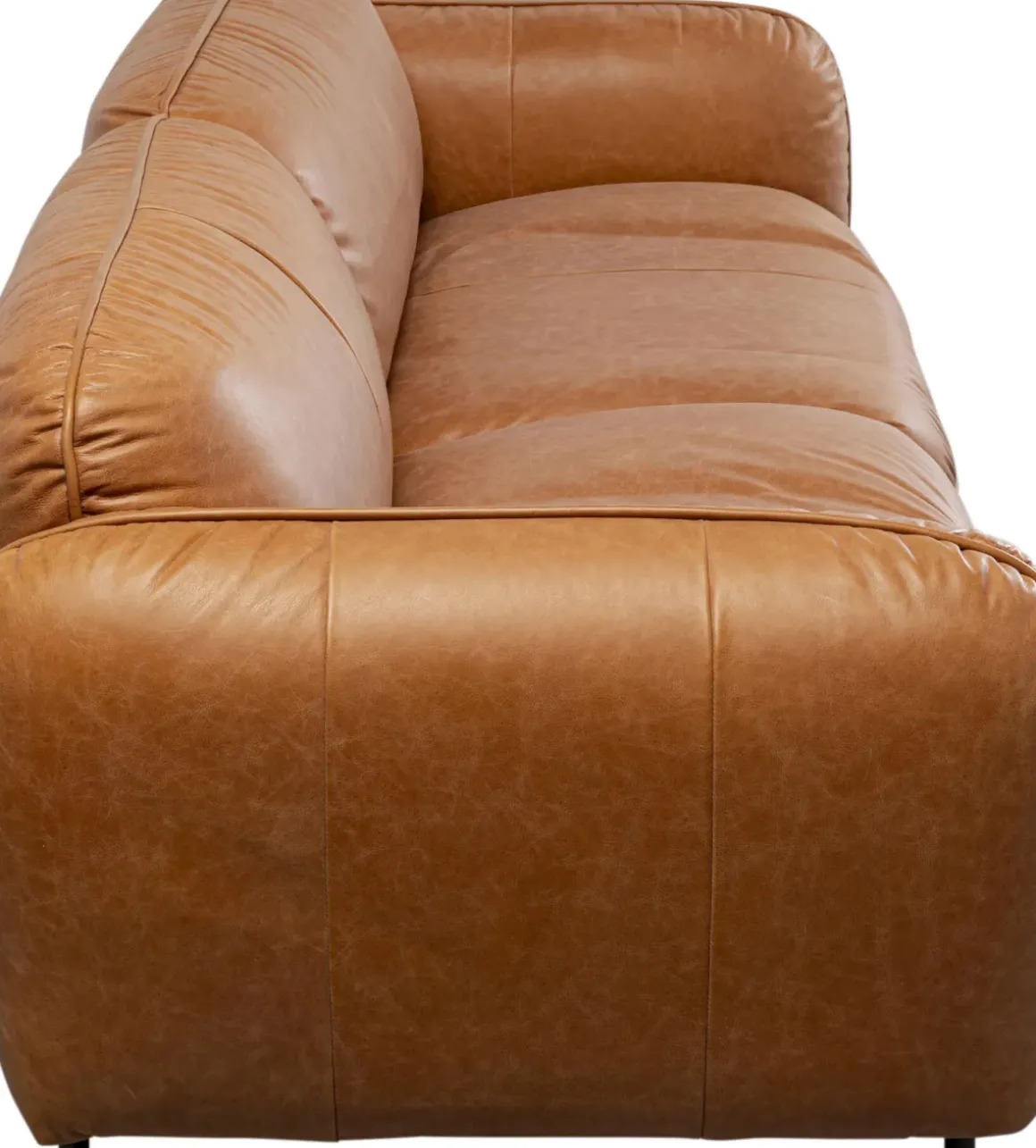 Soffa Calgary Smart - Ljusbrunt Läder, 226cm - KARE Design