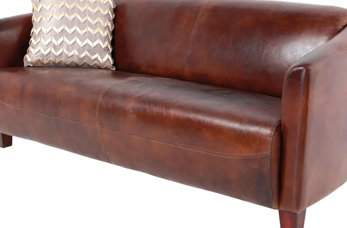 Soffa Cigar Lounge - Brun Läder, 3-Sits - KARE Design