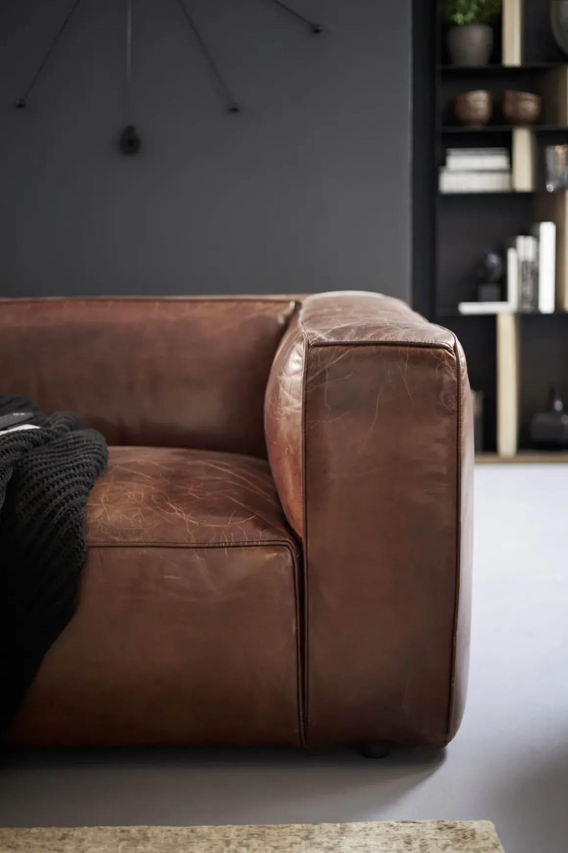 Soffa Cubetto - Brun Läder, 3-Sits - KARE Design