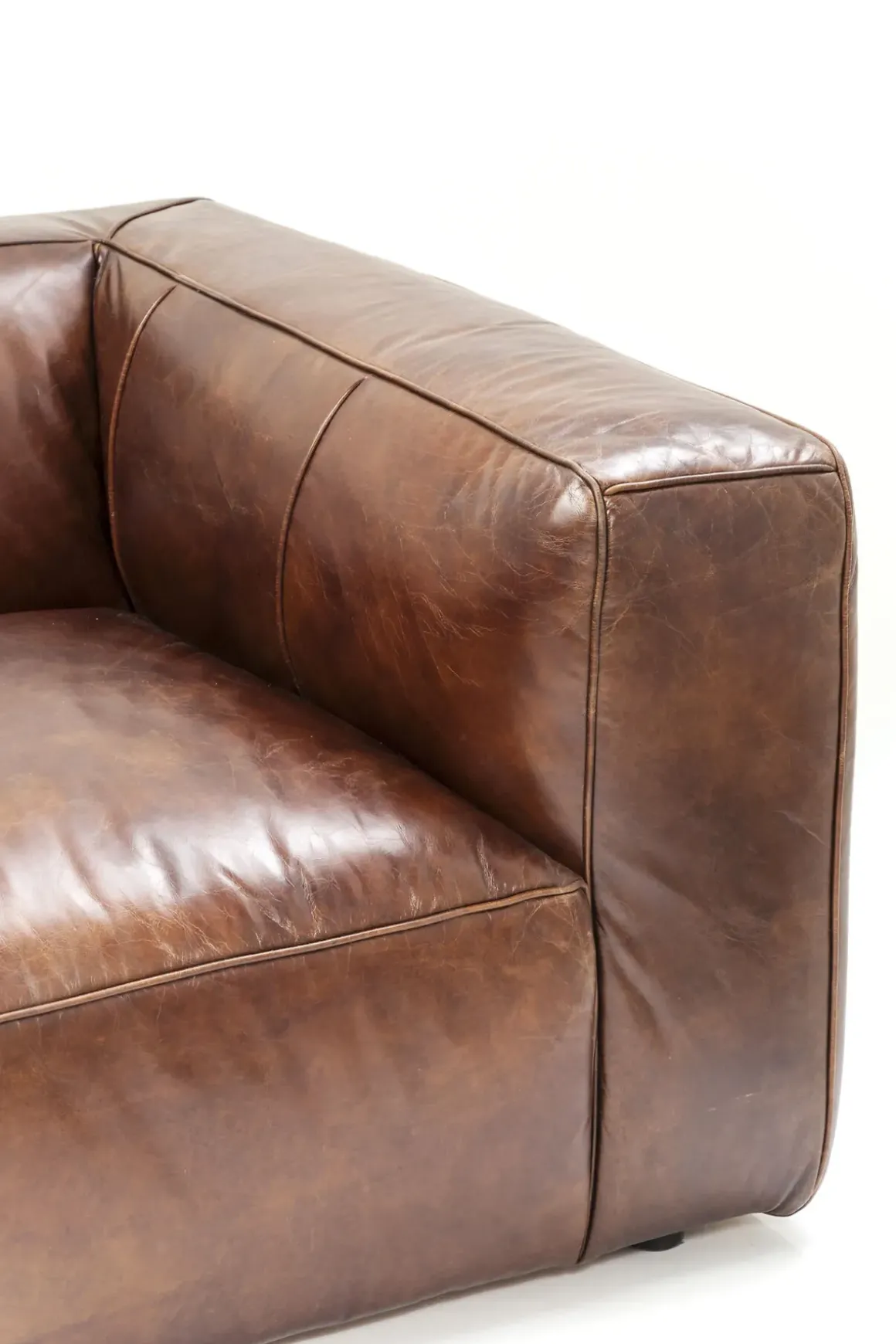 Soffa Cubetto - Brun Läder, 3-Sits - KARE Design