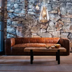 Soffa Cubetto - Brun Läder XL, 3-Sits - KARE Design
