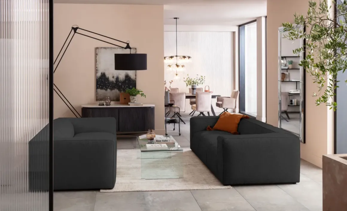 Soffa Cubetto - Mörkgrå, 220cm - KARE Design