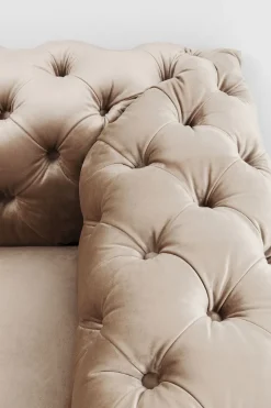 Soffa Desire - Beige Sammet, 3-Sits - KARE Design