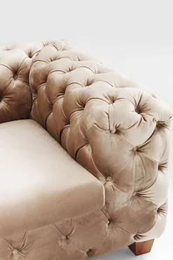Soffa Desire - Beige Sammet, 3-Sits - KARE Design