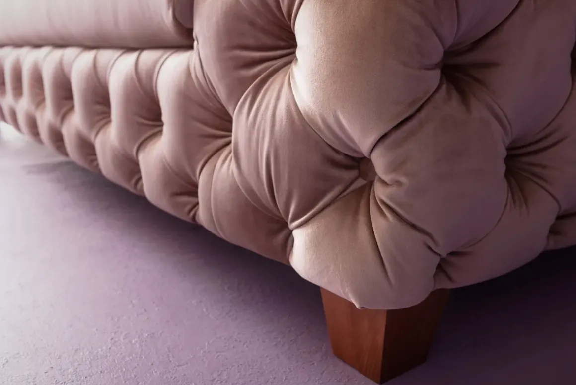 Soffa Desire - Beige Sammet, 3-Sits - KARE Design