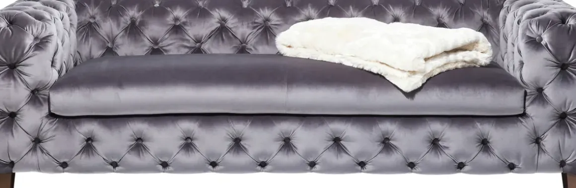 Soffa Desire - Grå Sammet, 3-Sits - KARE Design