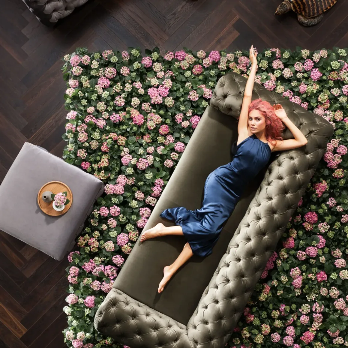 Soffa Desire - Khaki Sammet, 3-Sits - KARE Design