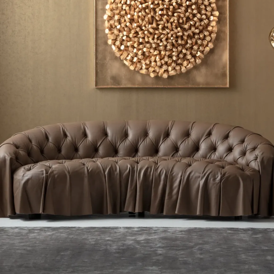Soffa Drapes - Läder, 226cm - KARE Design