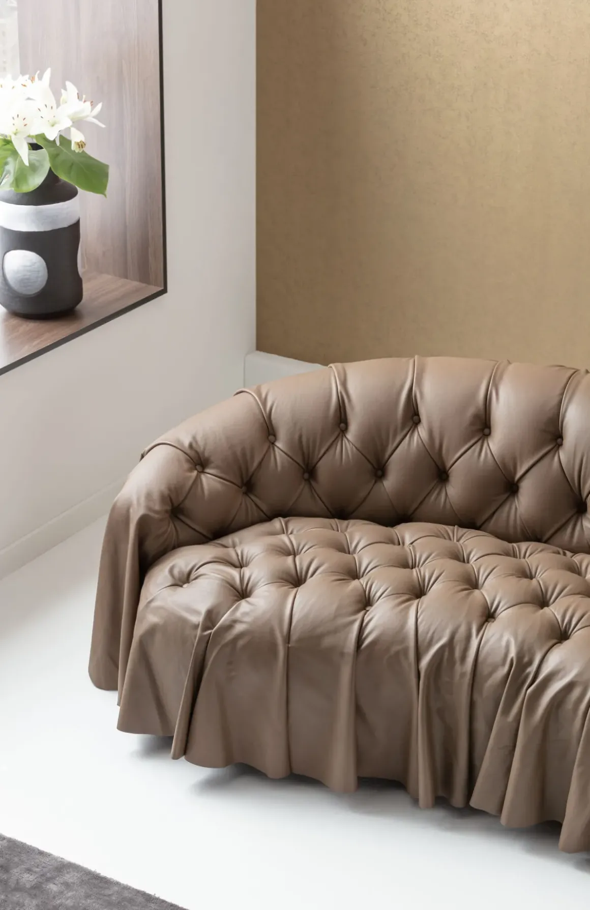 Soffa Drapes - Läder, 226cm - KARE Design