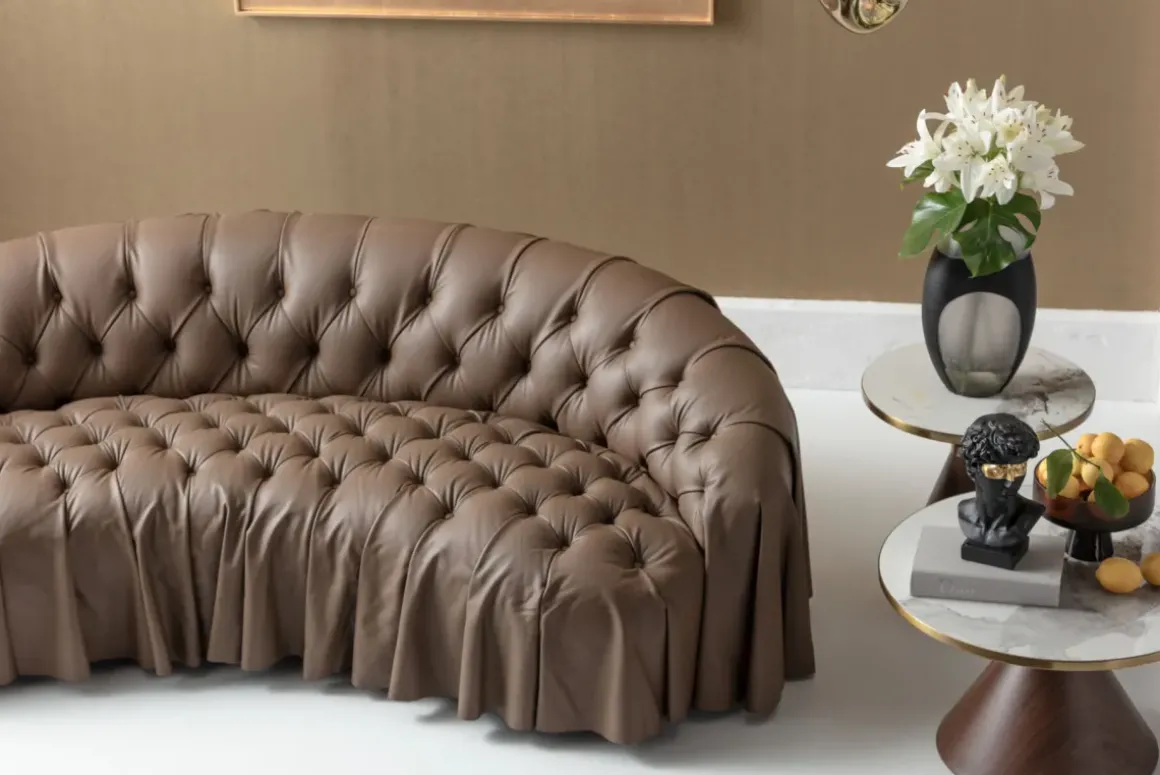 Soffa Drapes - Läder, 226cm - KARE Design