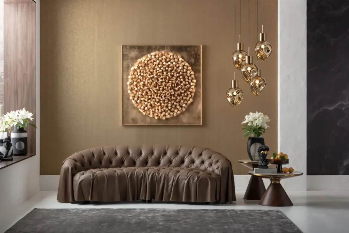 Soffa Drapes - Läder, 226cm - KARE Design