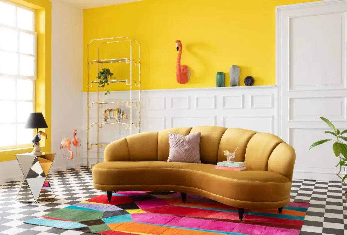Soffa Dschinn - Bärnsten Sammet, 3-Sits - KARE Design