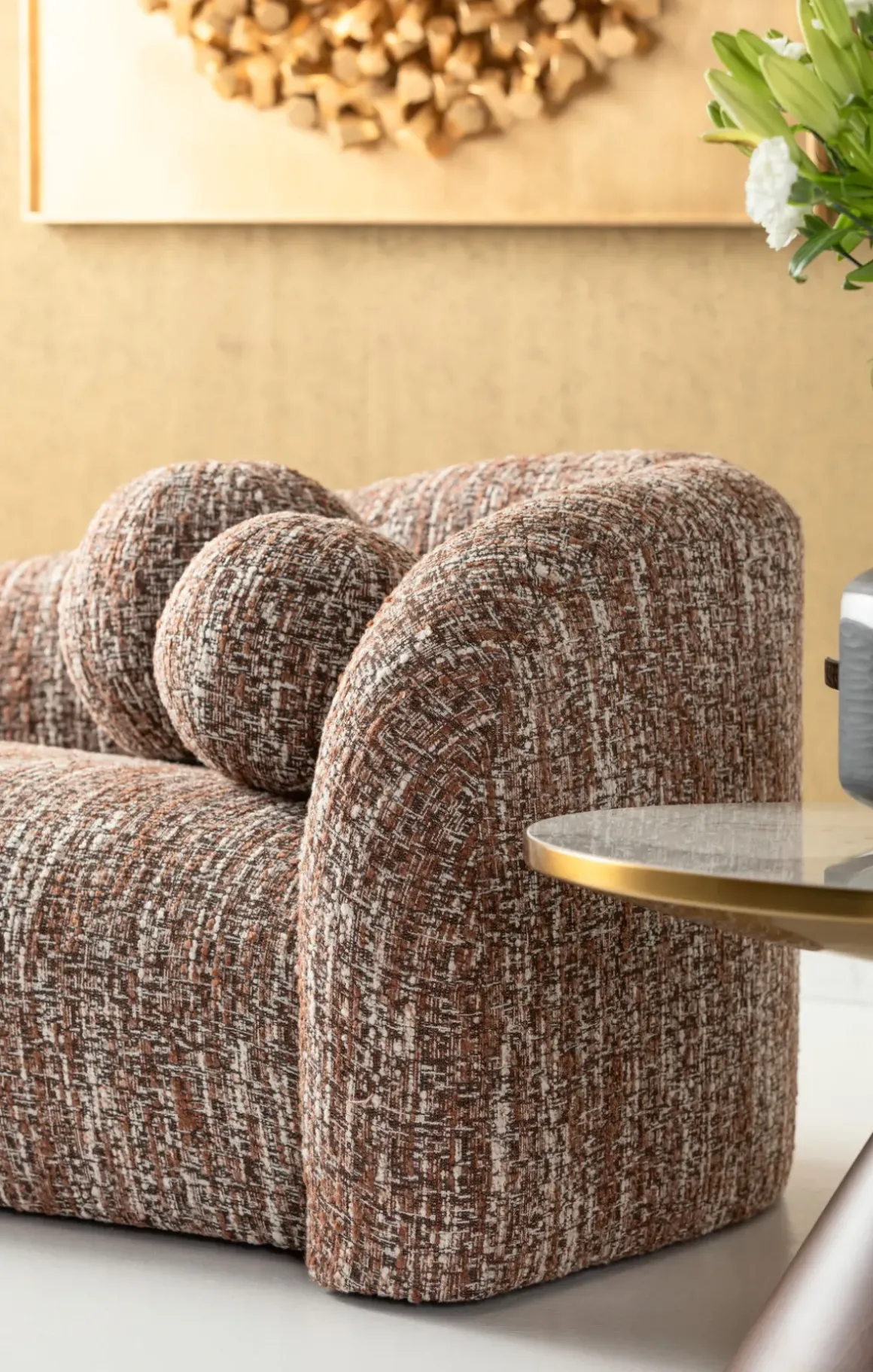 Soffa Livia - Melange Brown 3-sits - KARE Design