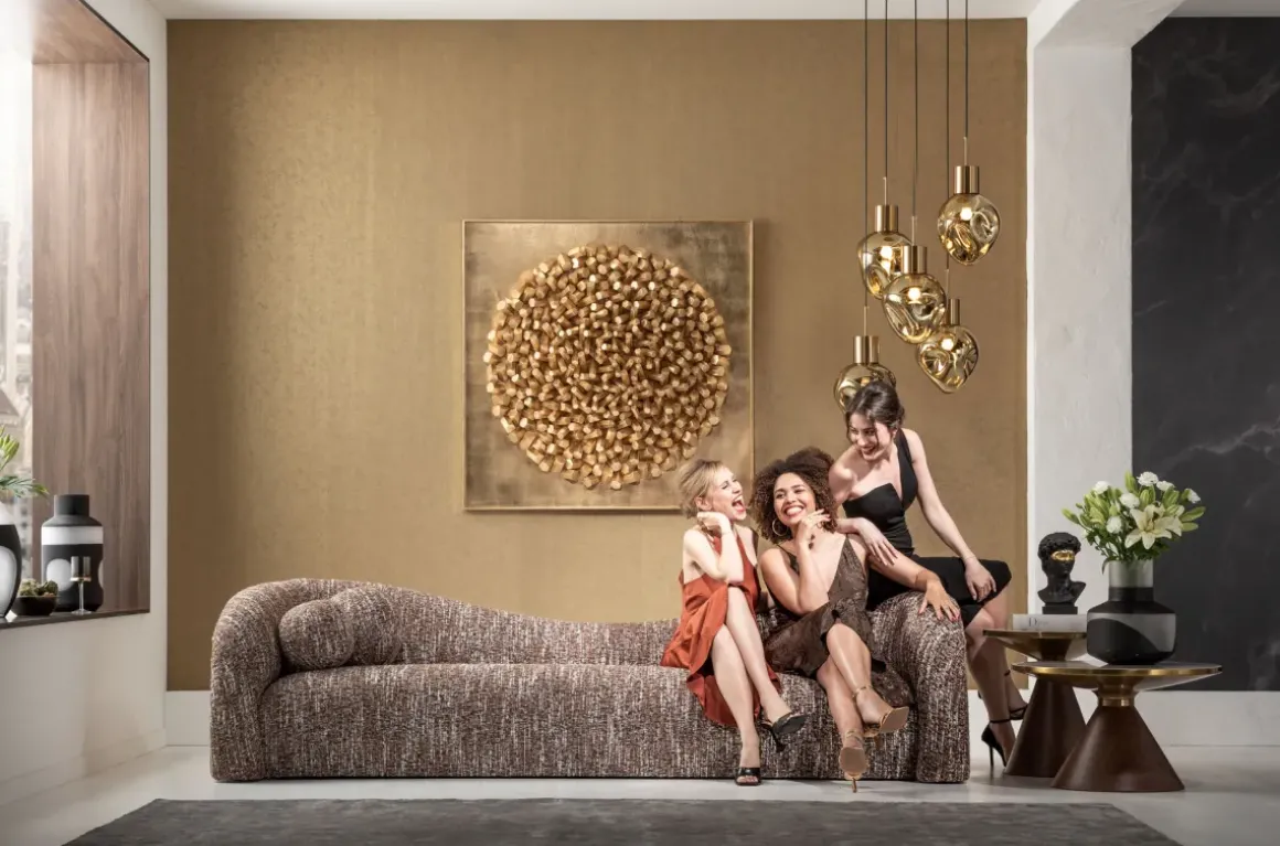 Soffa Livia - Melange Brown 3-sits - KARE Design