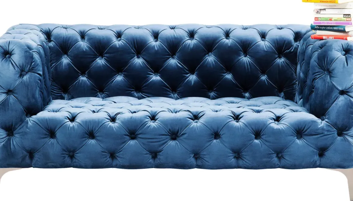 Soffa Look 2-sits Velvet Blå - KARE Design
