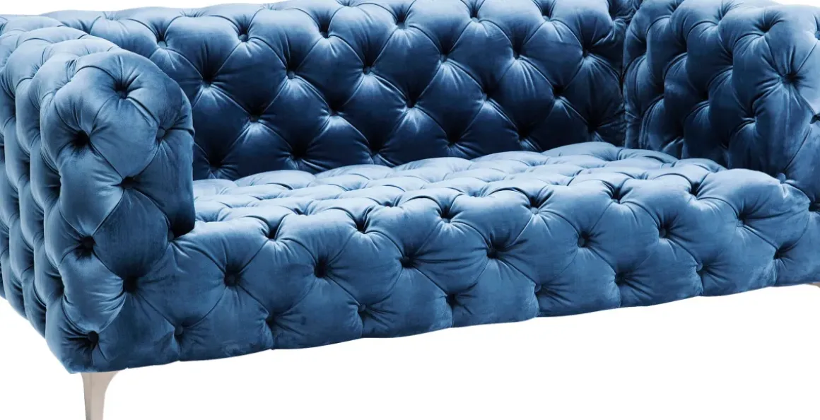 Soffa Look 2-sits Velvet Blå - KARE Design
