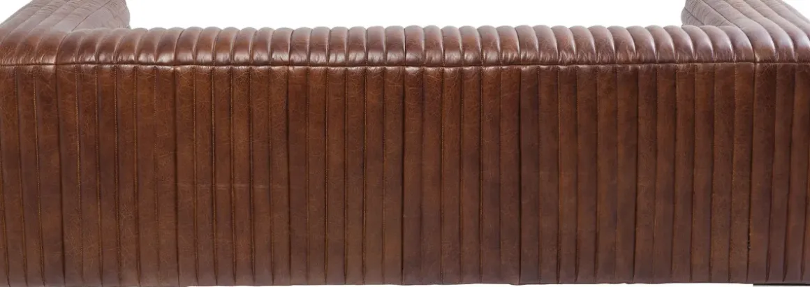 Soffa Malibu - Brun Läder, 3-Sits - KARE Design