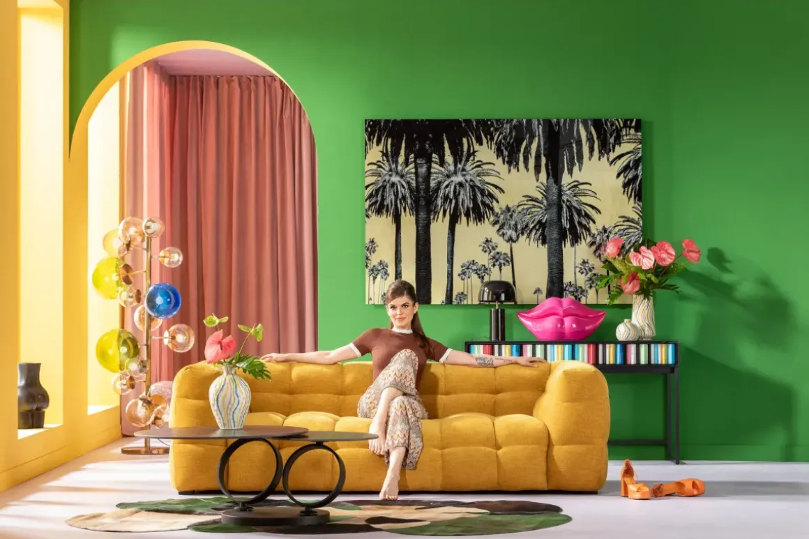 Soffa Salamanca - 3-sits, Gul, 240cm - KARE Design