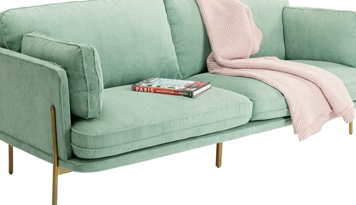 Soffa Shirly - Mintgrön, 3-Sits - KARE Design
