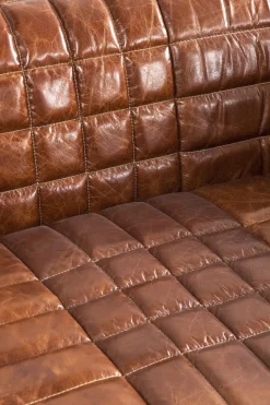 Soffa Square Dance - Brun Läder, 3-Sits - KARE Design