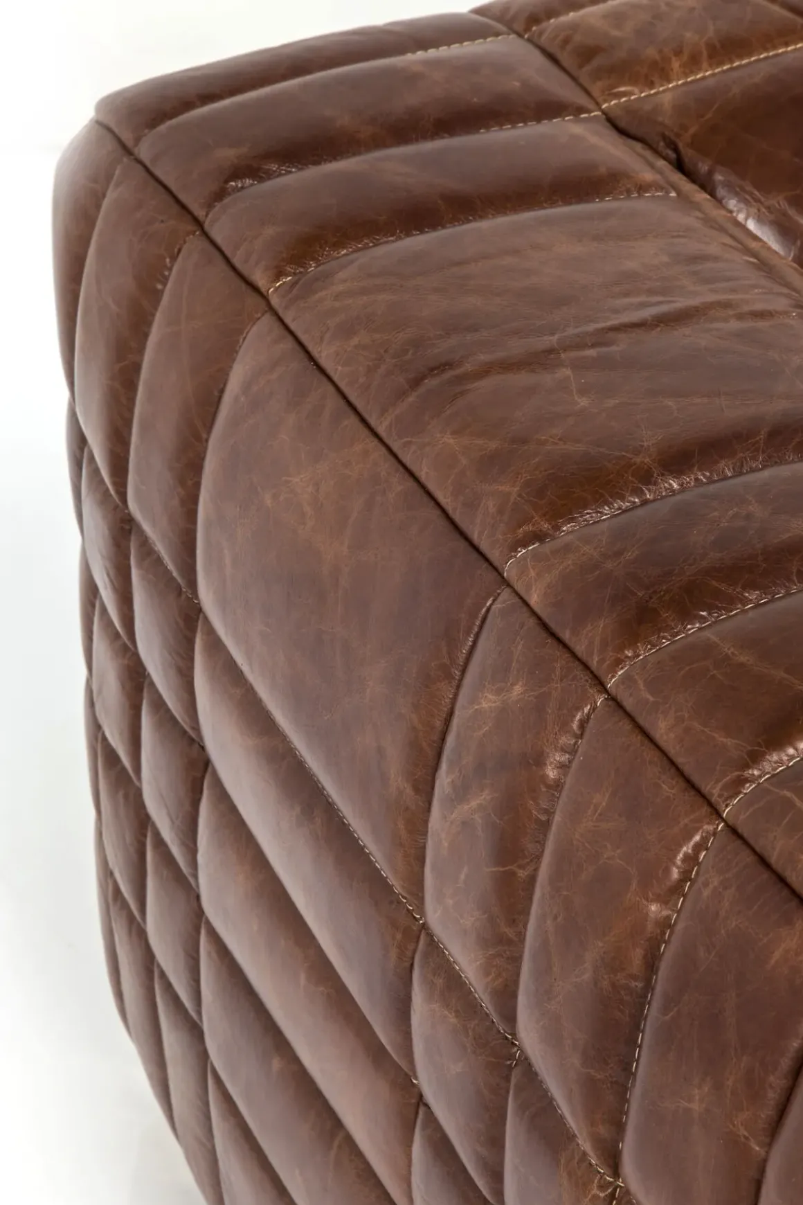 Soffa Square Dance - Brun Läder, 3-Sits - KARE Design
