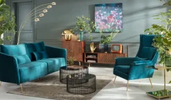 Soffa Vegas Forever- Blågrön, 3-Sits - KARE Design