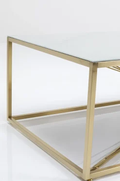 Soffbord Art - Mässing/Vitt Marmoret Glas, 140x70cm - KARE Design