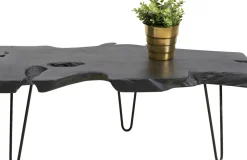 Soffbord Aspen - Svart Bord i Rustikt Trä, 100x40cm - KARE Design