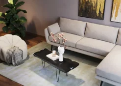 Soffbord Aspen - Svart Bord i Rustikt Trä, 100x40cm - KARE Design
