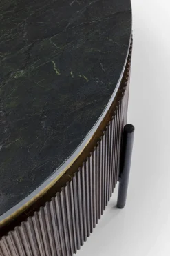 Soffbord Catalina - Mörkt trä/Marmor, Ø90cm - KARE Design