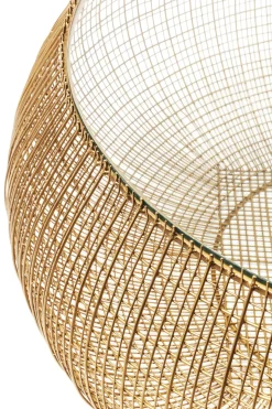 Soffbord Cesta Gold - Runt bord i Guldfinish/Glas Ø105cm - KARE Design