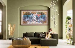 Soffbord Cesta Gold - Runt bord i Guldfinish/Glas Ø105cm - KARE Design