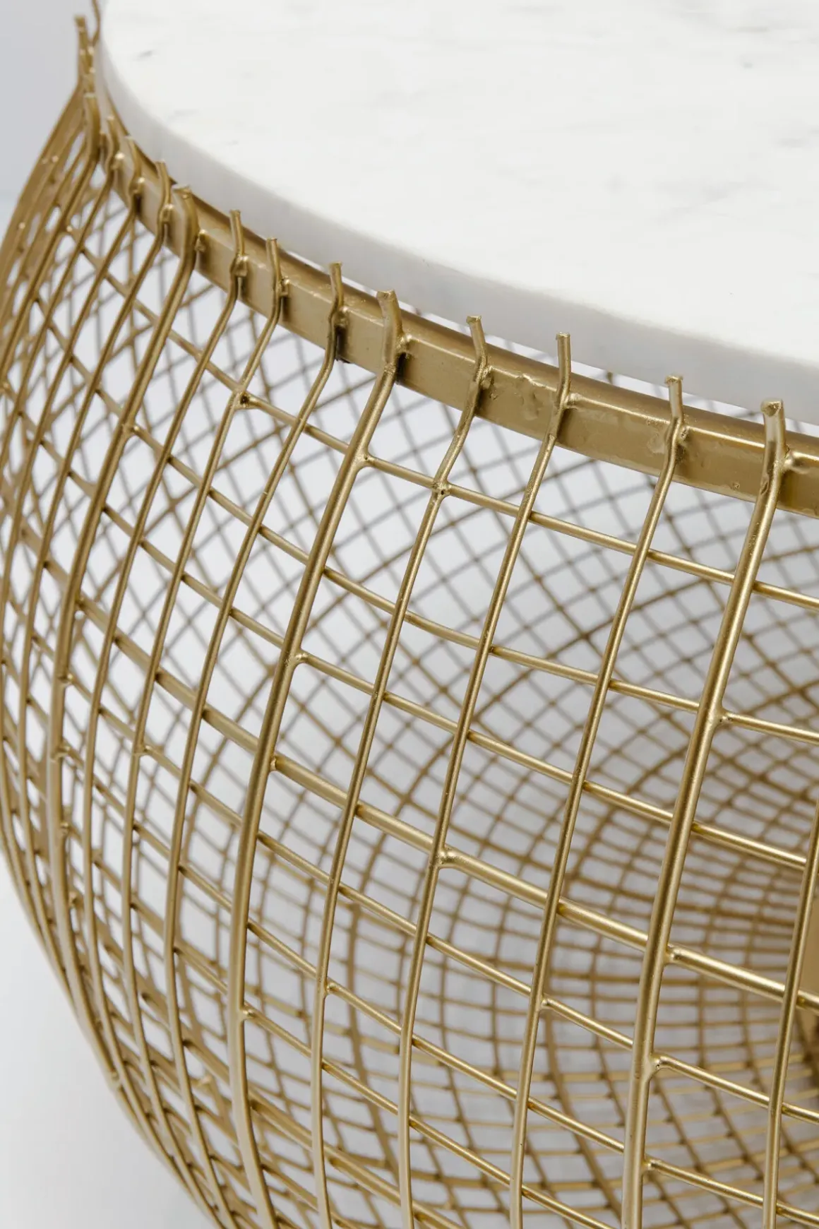 Soffbord Cesta Gold - Runt bord i Guldfinish/Marmor Ø100cm - KARE Design