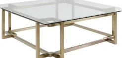 Soffbord Clara - Guld/Glas, 120x120cm - KARE Design