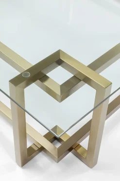 Soffbord Clara - Guld/Glas, 120x120cm - KARE Design