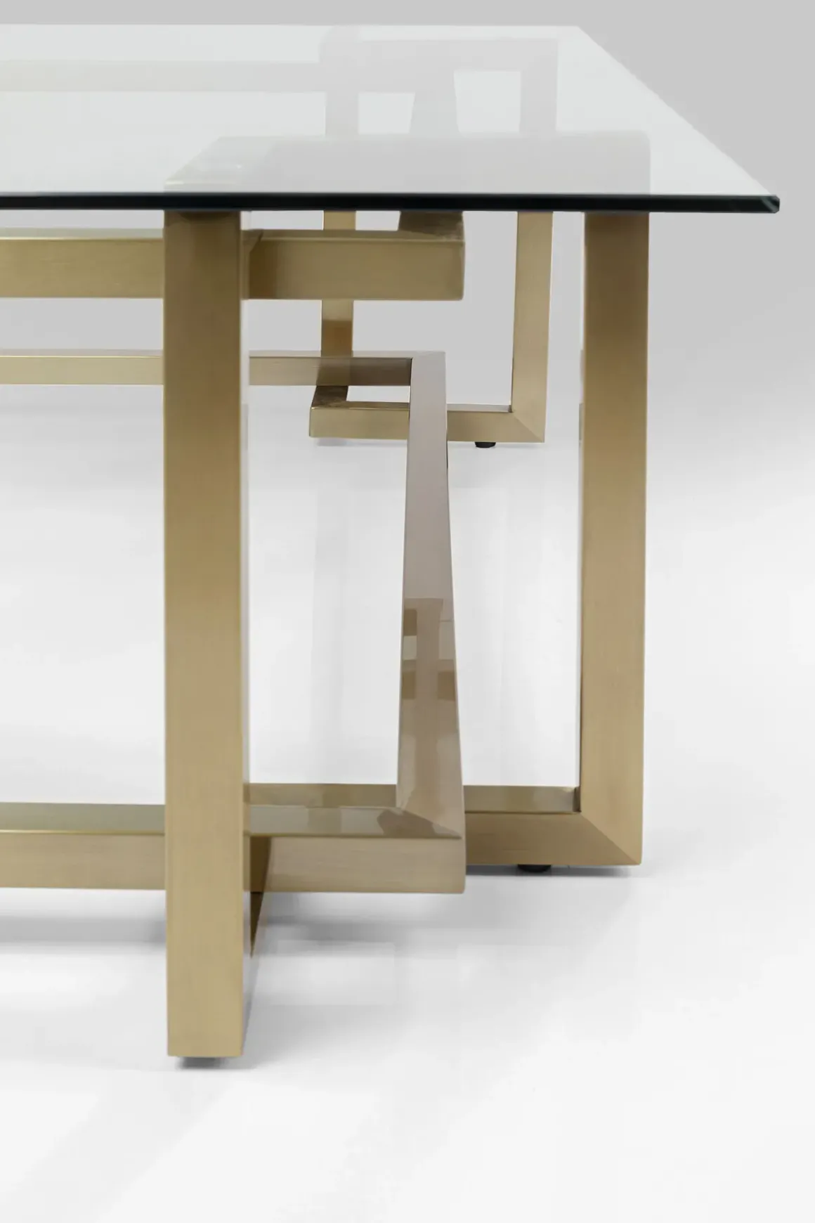 Soffbord Clara - Guld/Glas, 120x120cm - KARE Design