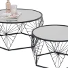 Soffbord Cobweb - Svart/Glas, Set med 2 Bord - KARE Design
