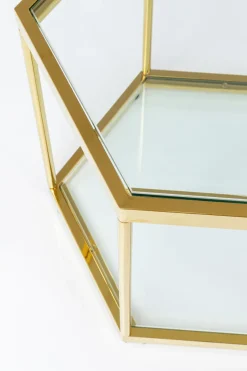 Soffbord Comb - Guld/Glas, 45cm - KARE Design