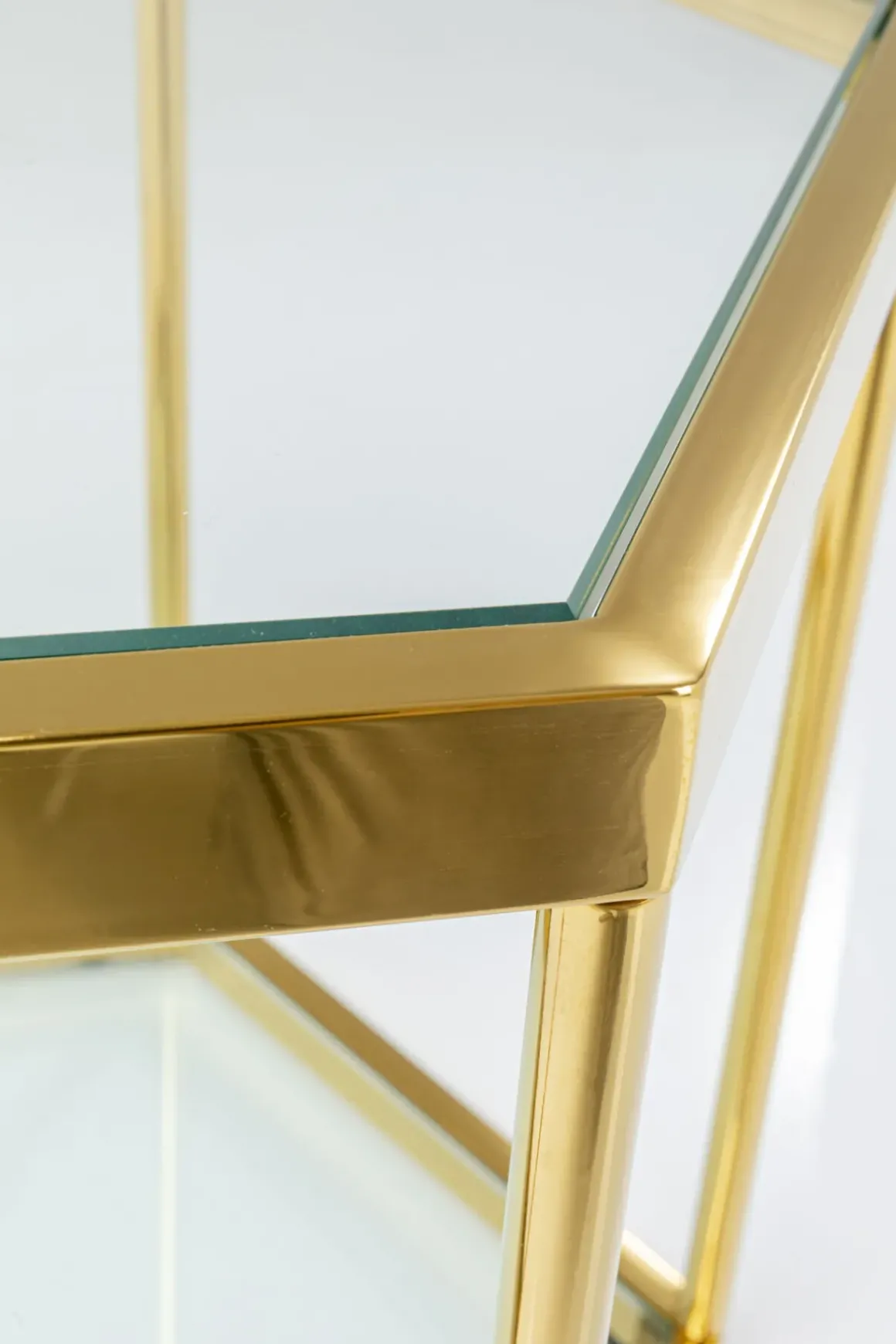Soffbord Comb - Guld/Glas, 45cm - KARE Design