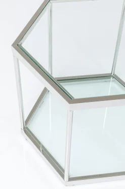 Soffbord Comb - Silver/Glas, 45cm - KARE Design