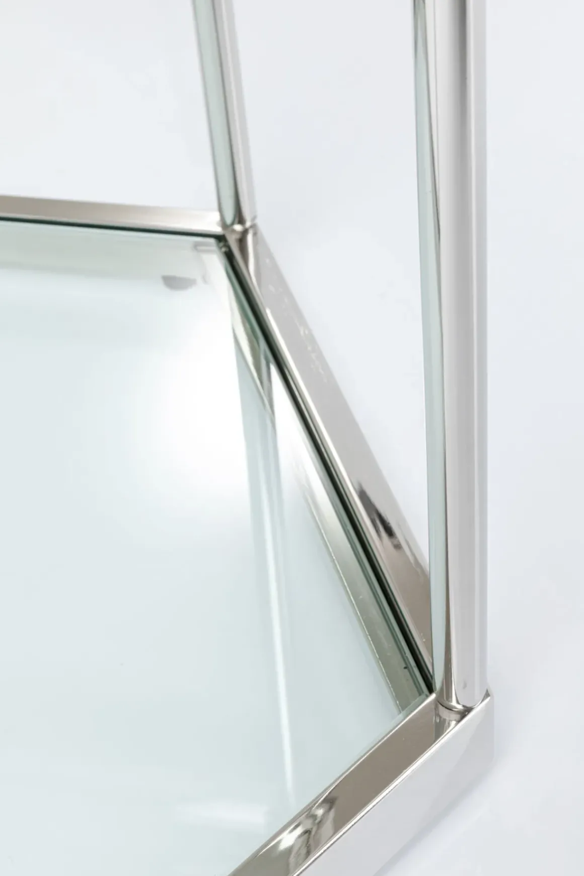 Soffbord Comb - Silver/Glas, 45cm - KARE Design