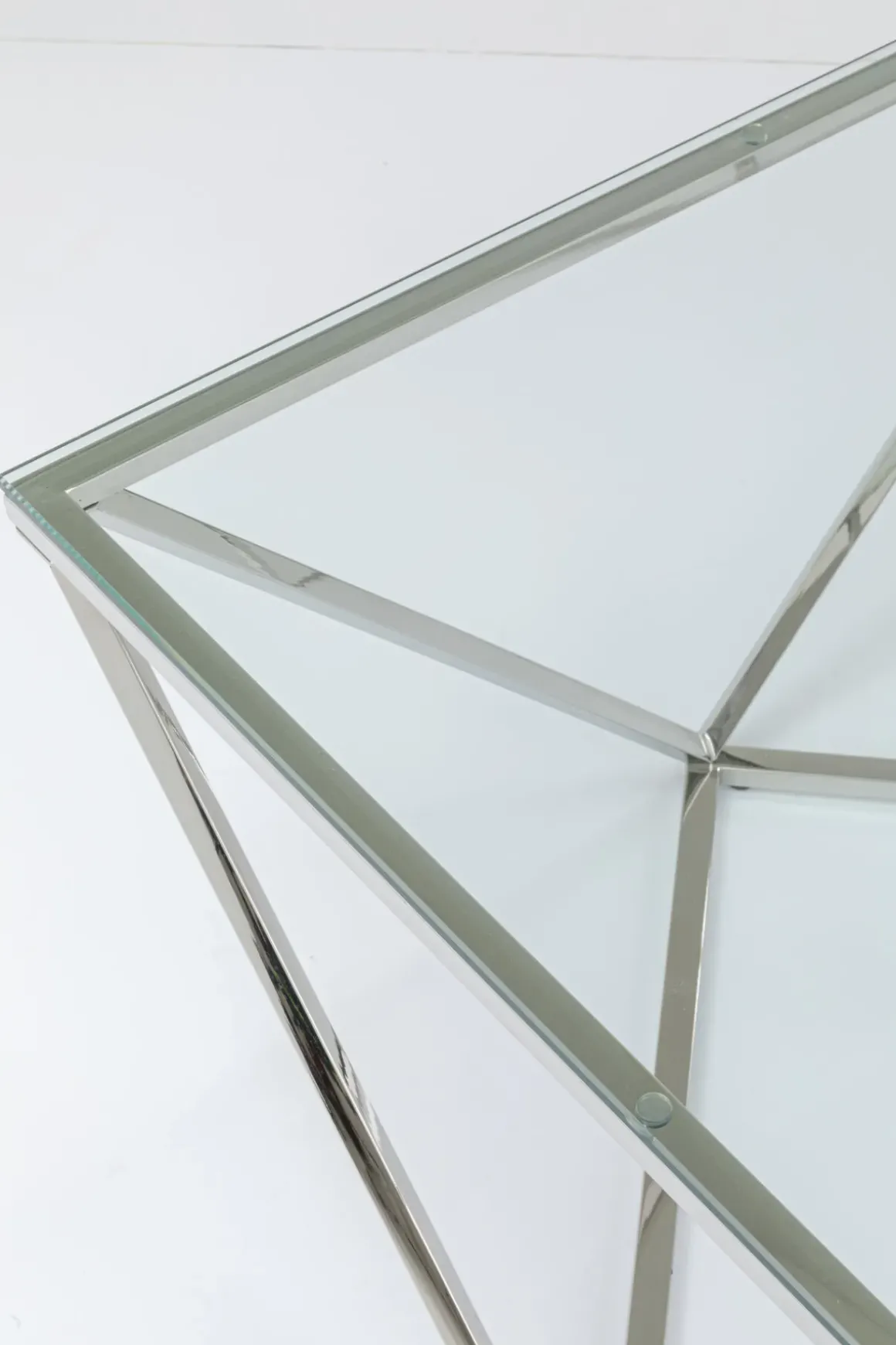 Soffbord Cristallo - Silver/Glas, 80x80cm - KARE Design