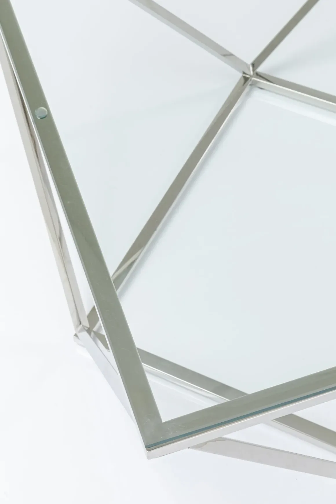 Soffbord Cristallo - Silver/Glas, 80x80cm - KARE Design