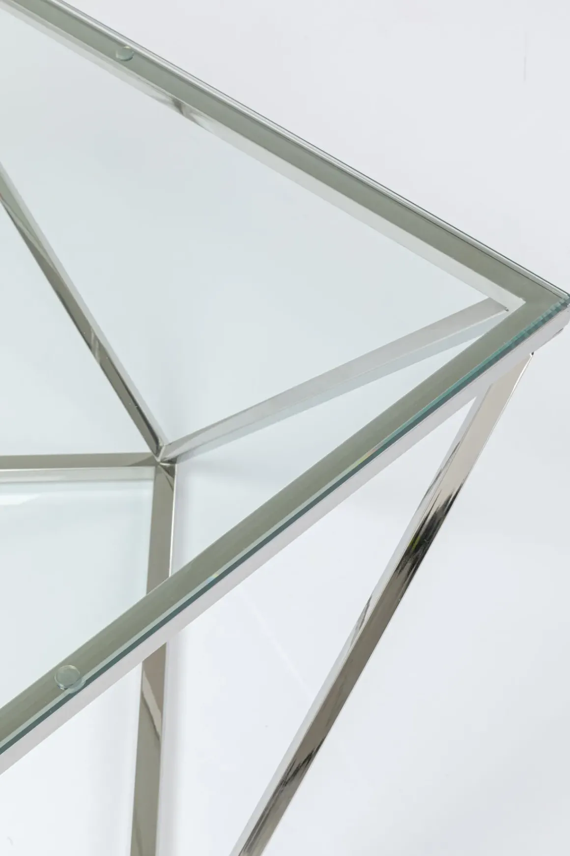 Soffbord Cristallo - Silver/Glas, 80x80cm - KARE Design