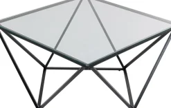 Soffbord Cristallo - Svart/Glas, 80x80cm - KARE Design