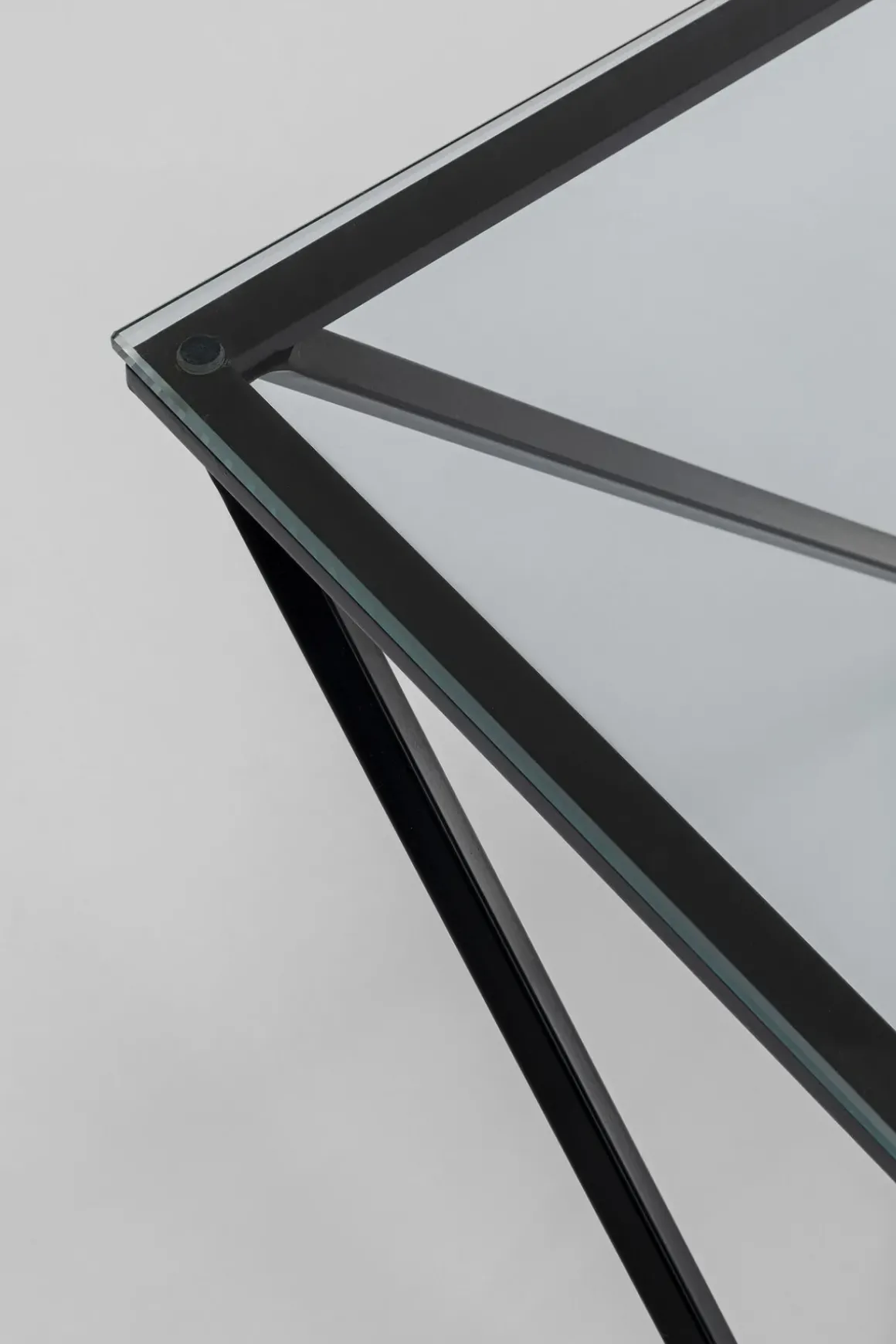 Soffbord Cristallo - Svart/Glas, 80x80cm - KARE Design