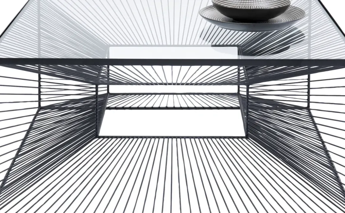 Soffbord Dimension Fyrkantig - Svart/Glas, 80x80cm - KARE Design