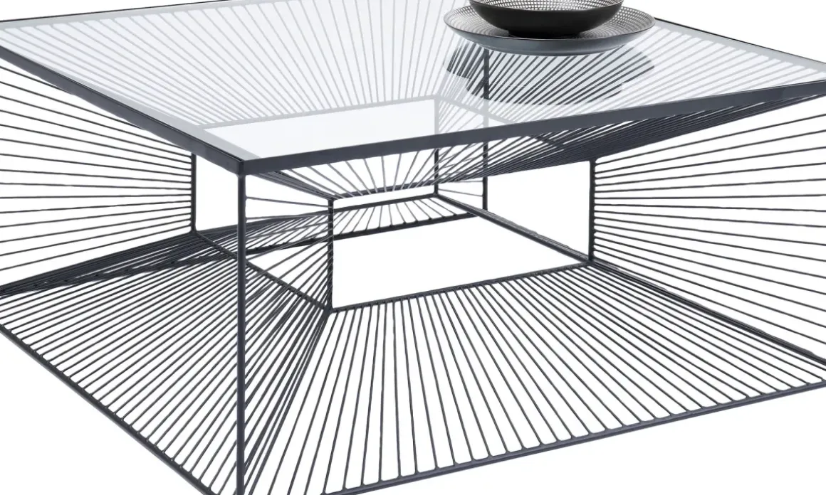 Soffbord Dimension Fyrkantig - Svart/Glas, 80x80cm - KARE Design