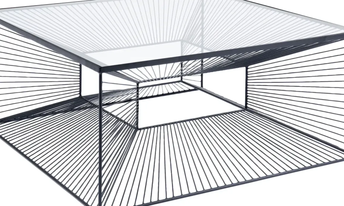 Soffbord Dimension Fyrkantig - Svart/Glas, 80x80cm - KARE Design