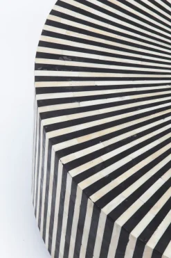 Soffbord Electra - Runt Bord Svart/Vit Intarsia, Ø75cm - KARE Design
